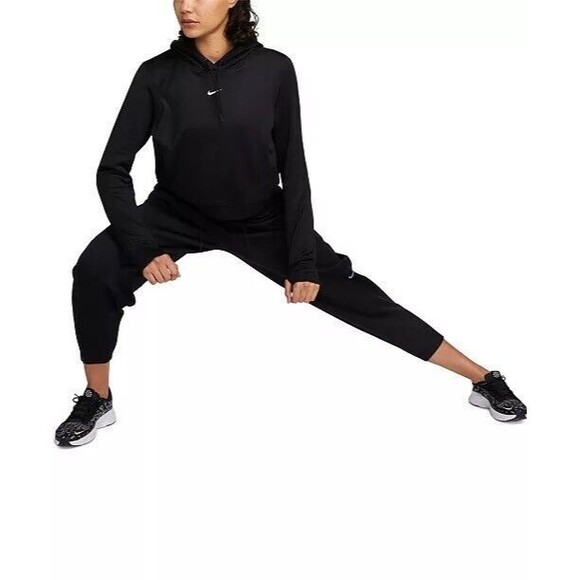 Nike Women's Therma-FIT One Black/White  Pullover Hoodie (FB5210-010) Size XL - Picture 3 of 6